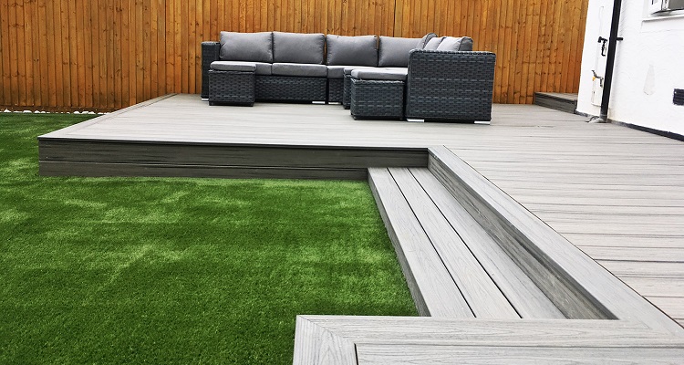 Composite Decking with outdoor seating.